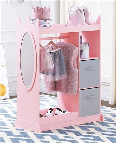 Pink Multifunctional Kids Wardrobe thiab Daim iav
